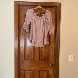 DR2 Mauve Ruffled Blouse